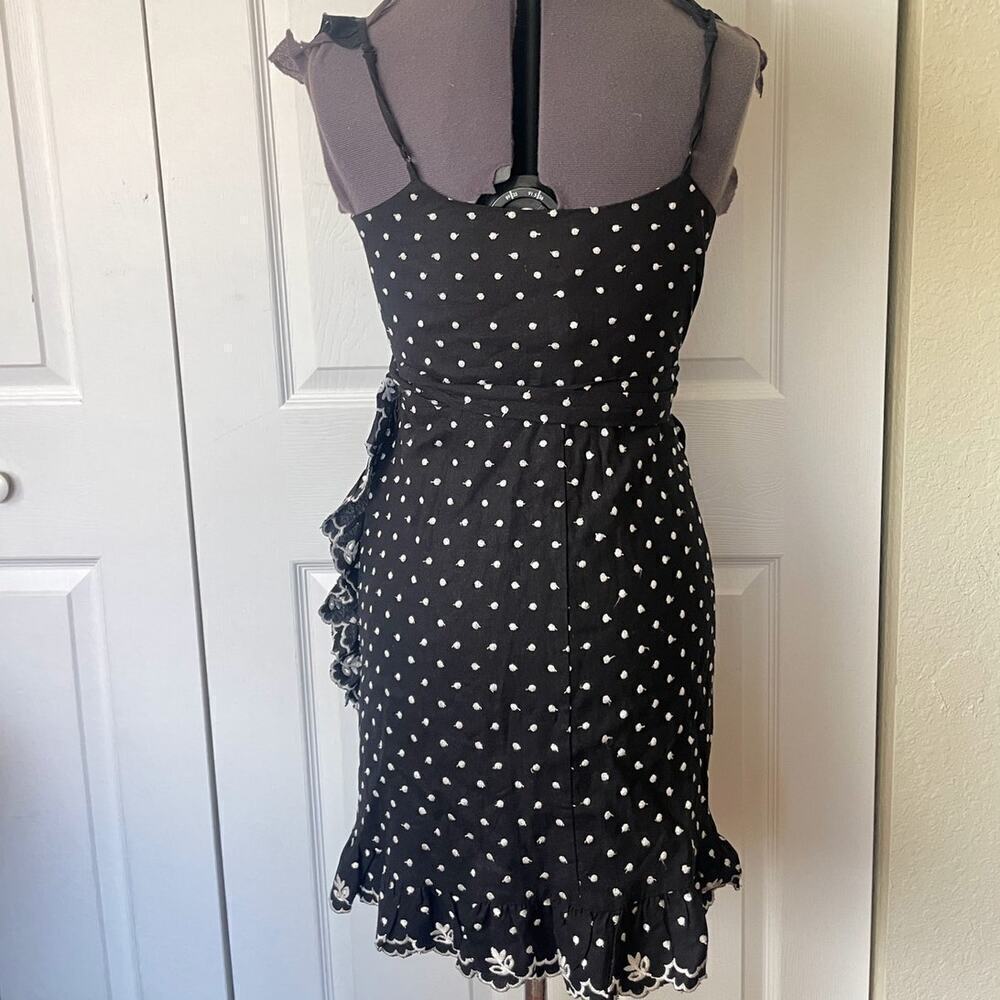 NWT Wayf Simone Linen Blend Ruffle Wrap In Black … - image 3